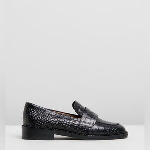 Lamar Black Croc Loafers by Tony Bianco